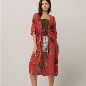 Tilly’s Sky & Sparrow Floral Maxi Duster Rust XL